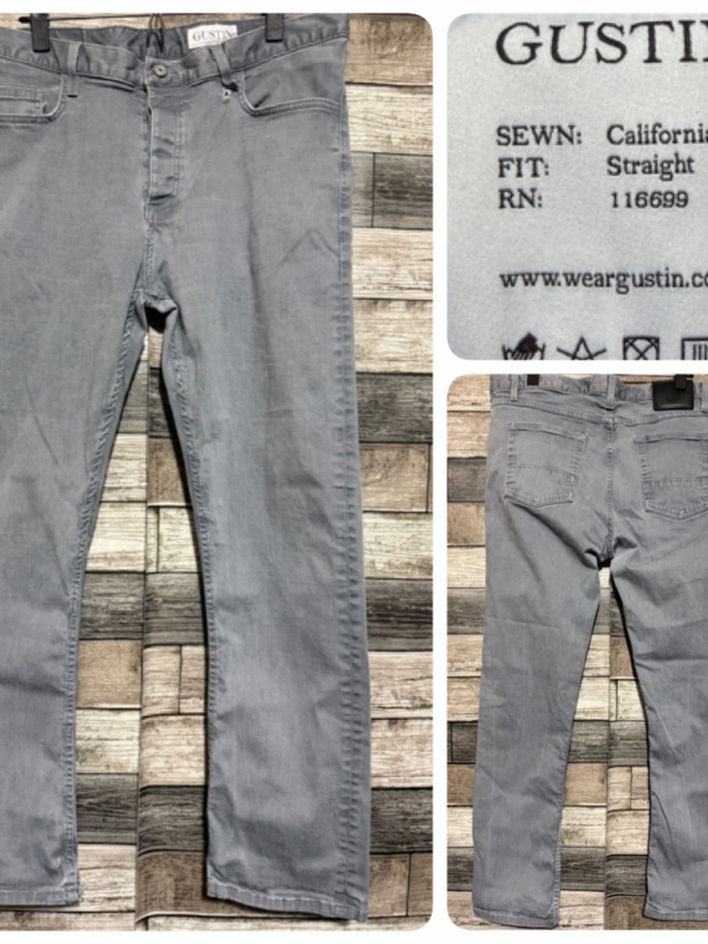 Gustin Straight Pants Men’s 40x29 (Actual W38) Stretch (FLAW Read)
